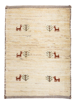 Gabbeh Teppich - Loribaft Perser 60 x 40 cm - beige