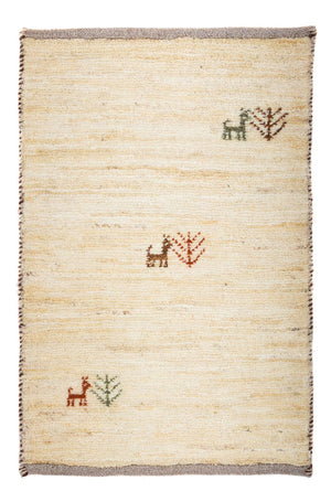 Gabbeh Teppich - Loribaft Perser 60 x 40 cm - beige