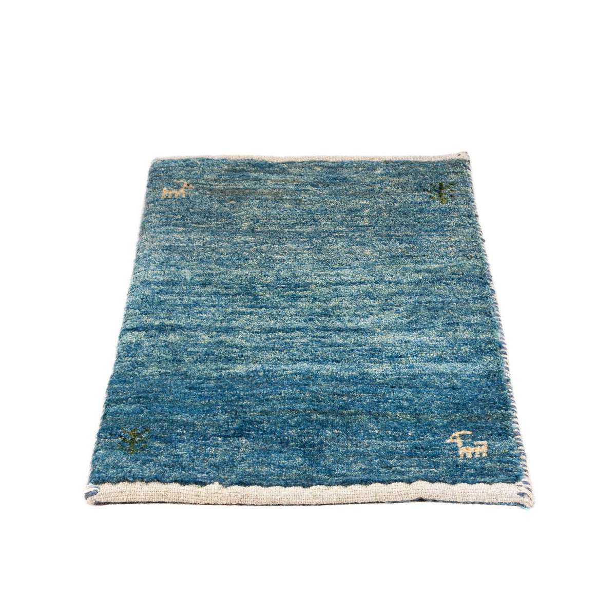 Gabbeh Teppich - Loribaft Perser 60 x 40 cm - hellblau