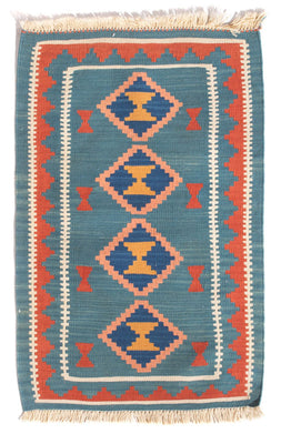 Kelim Teppich - Oriental - 96 x 63 cm - mehrfarbig