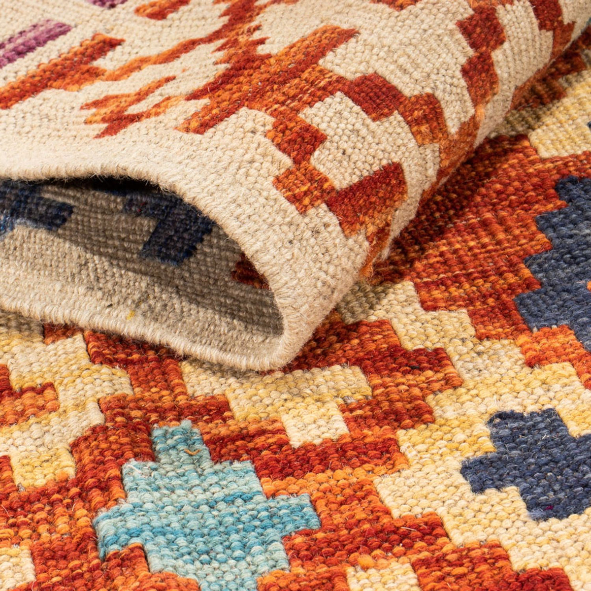 Läufer Kelim - Splash - 302 x 83 cm - mehrfarbig