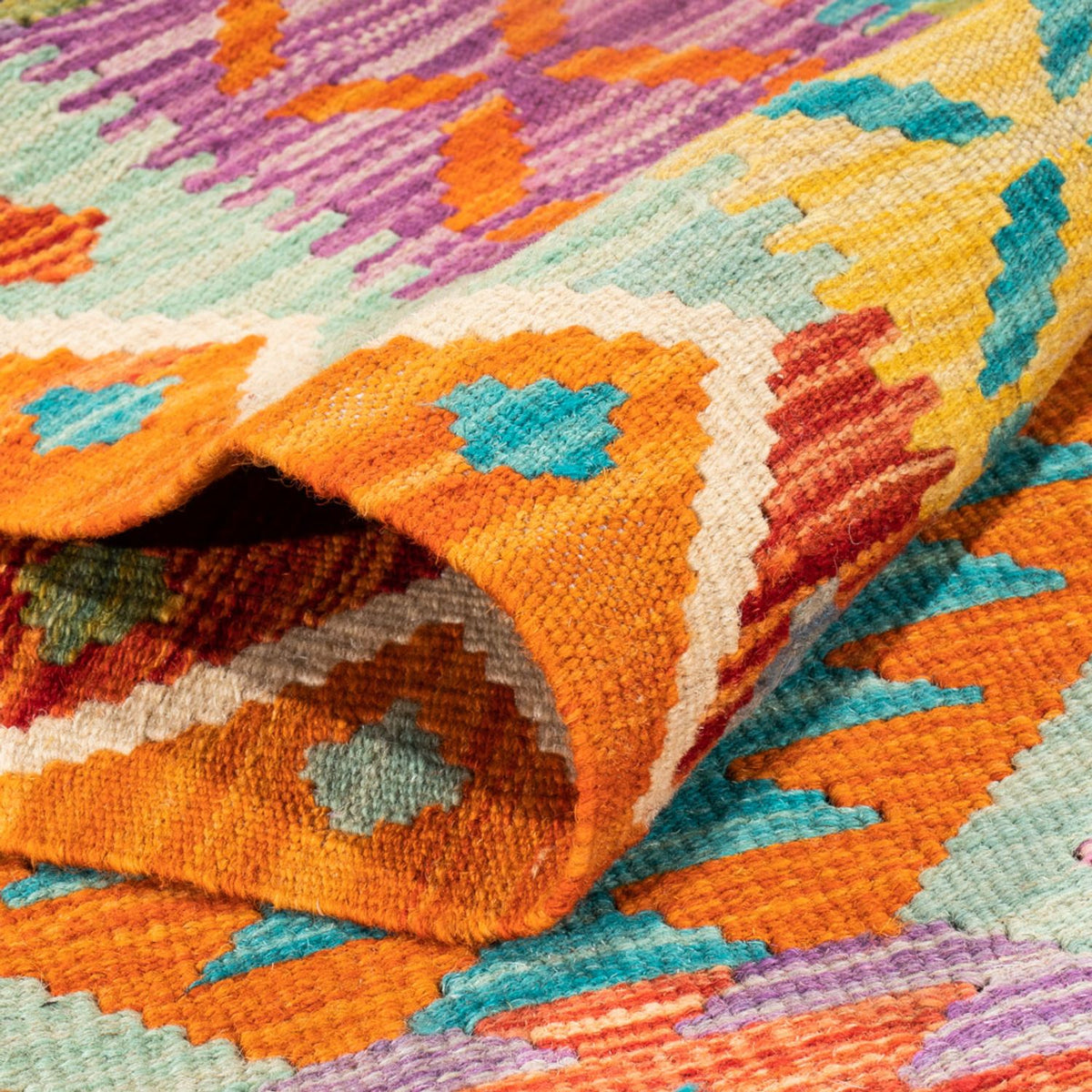 Läufer Kelim - Splash - 210 x 83 cm - mehrfarbig