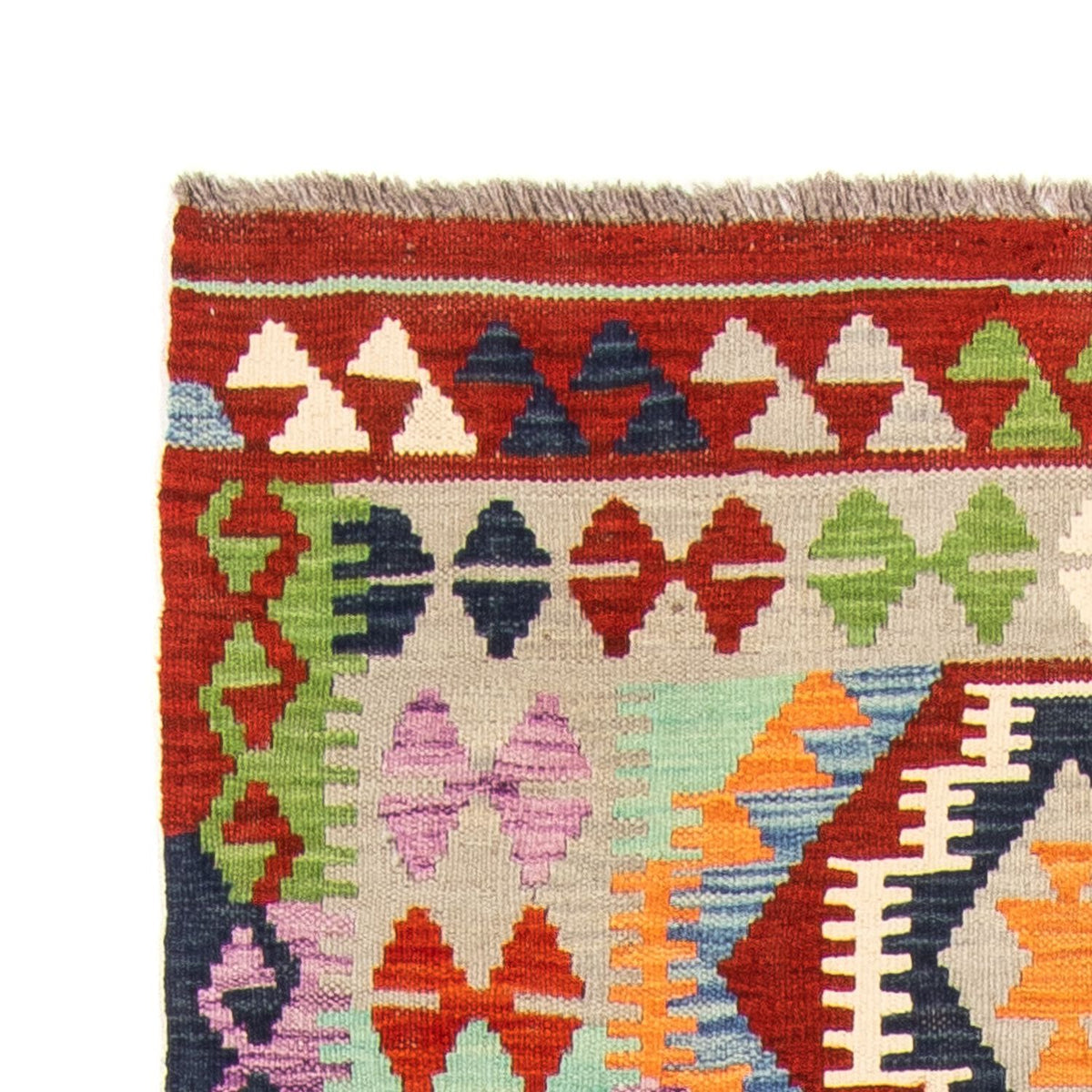 Läufer Kelim - Splash - 208 x 86 cm - mehrfarbig