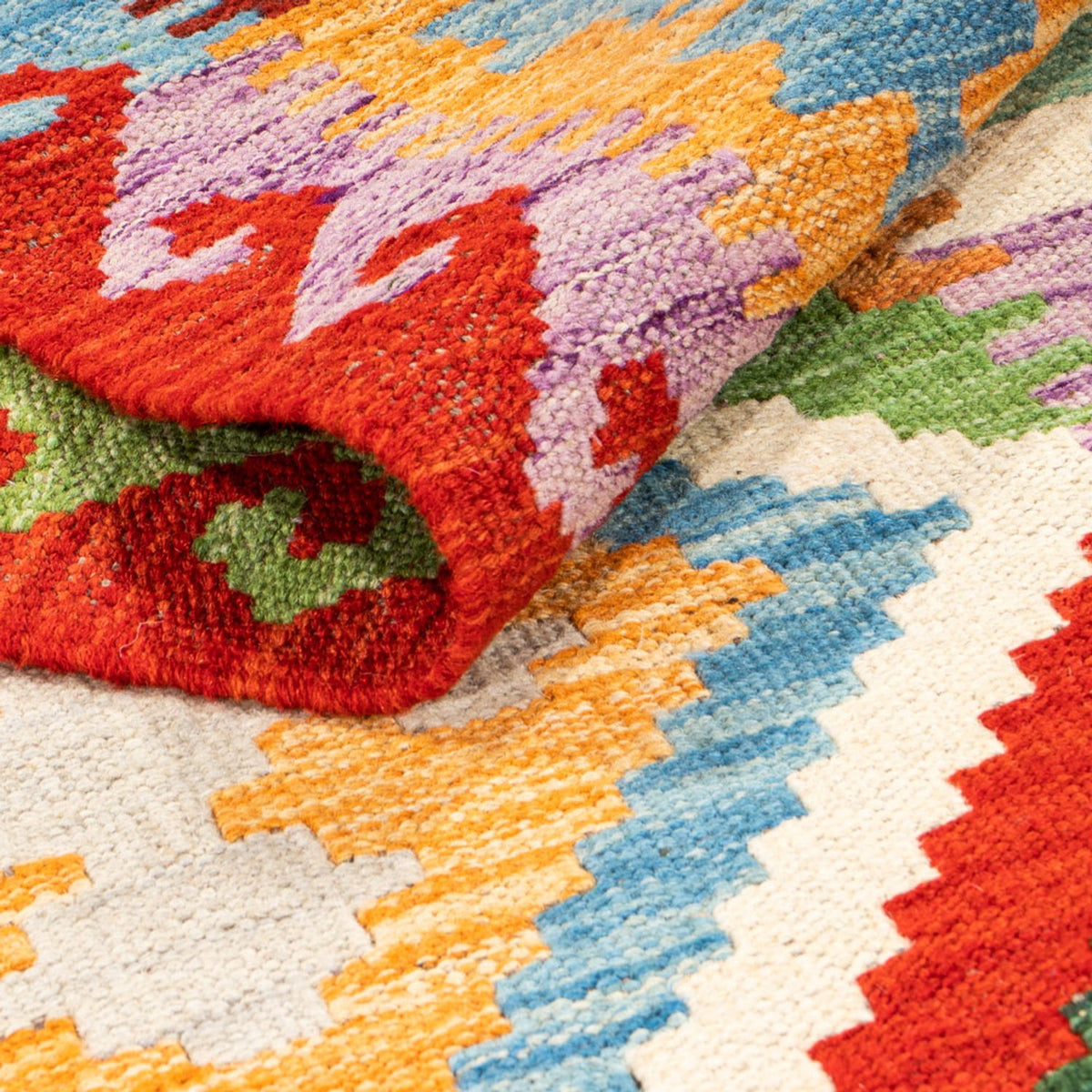 Läufer Kelim - Splash - 292 x 80 cm - mehrfarbig