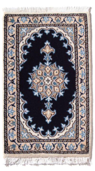 Nain - 12La Teppich 40x60cm - Perserteppich - dunkelblau