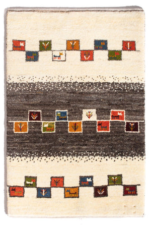 Gabbeh Teppich - Perser - 92 x 63 cm - mehrfarbig