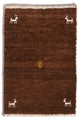 Gabbeh Teppich - Perser - 60 x 40 cm - dunkelcamel