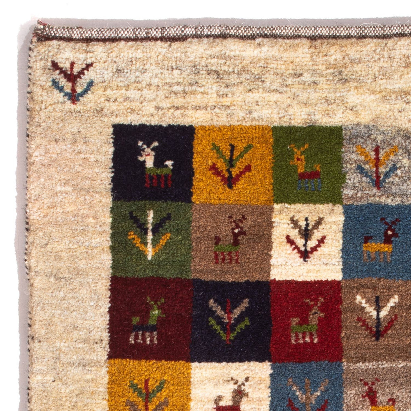 Gabbeh Persisch Teppich 90x62cm - Perserteppich Wollteppich