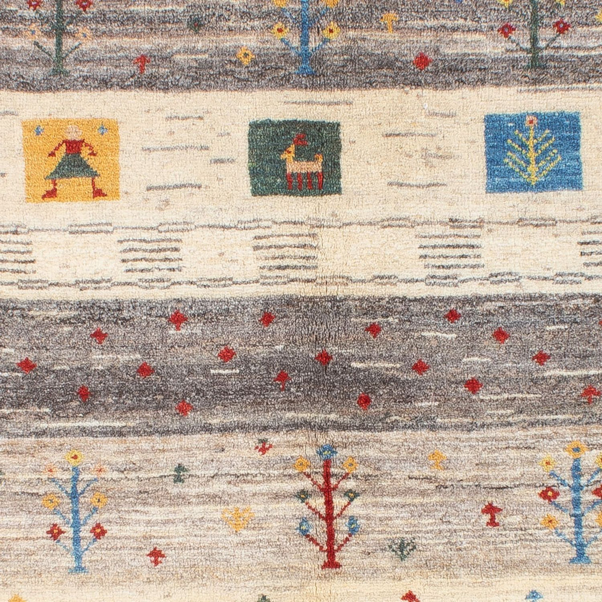 Gabbeh Teppich - Perser - 187 x 148 cm - natur