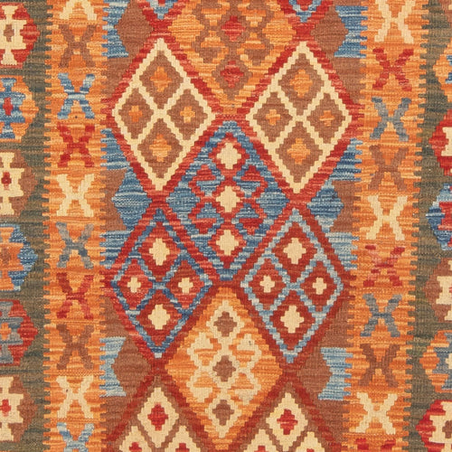 Läufer Kelim - Splash - 206 x 104 cm - mehrfarbig