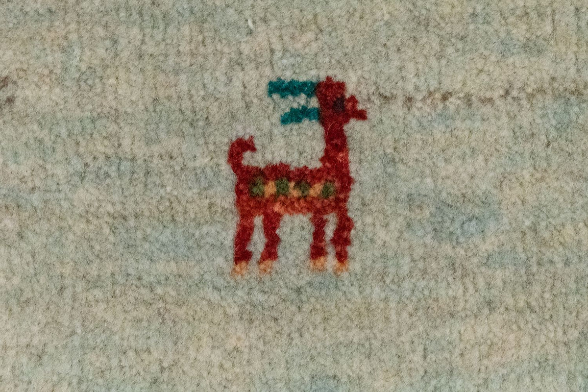 Gabbeh Teppich - Perser 60 x 40 cm - hellblau