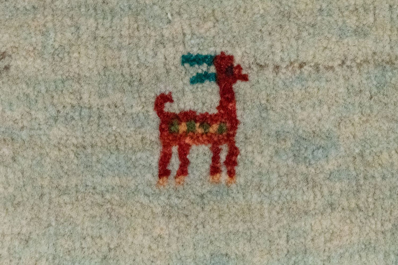 Gabbeh Teppich - Perser 60 x 40 cm - hellblau