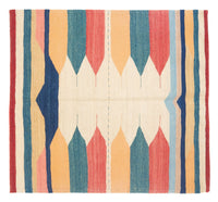 Kelim Teppich - Oriental quadratisch  - 129 x 125 cm - minzgrün