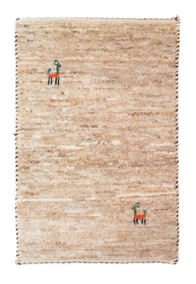 Gabbeh Teppich - Perser 60 x 40 cm - beige