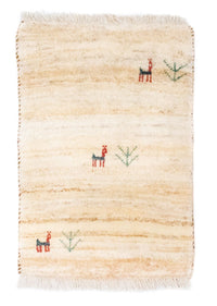 Gabbeh Teppich - Perser 60 x 40 cm - beige
