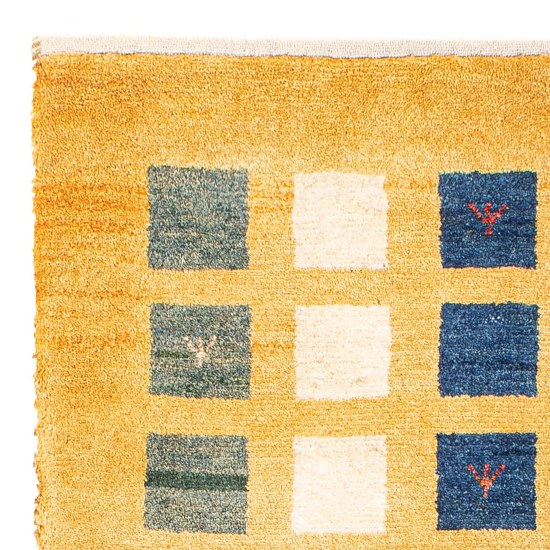 Gabbeh Teppich - Loribaft Perser 118 x 84 cm - senfgelb