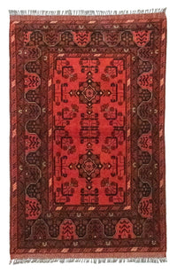 Afghan Teppich - Kunduz 150 x 100 cm - rot