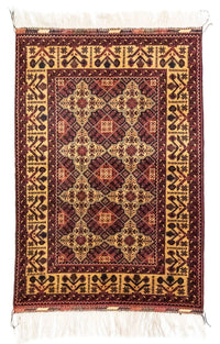 Afghan Teppich 150 x 100 cm - gelb