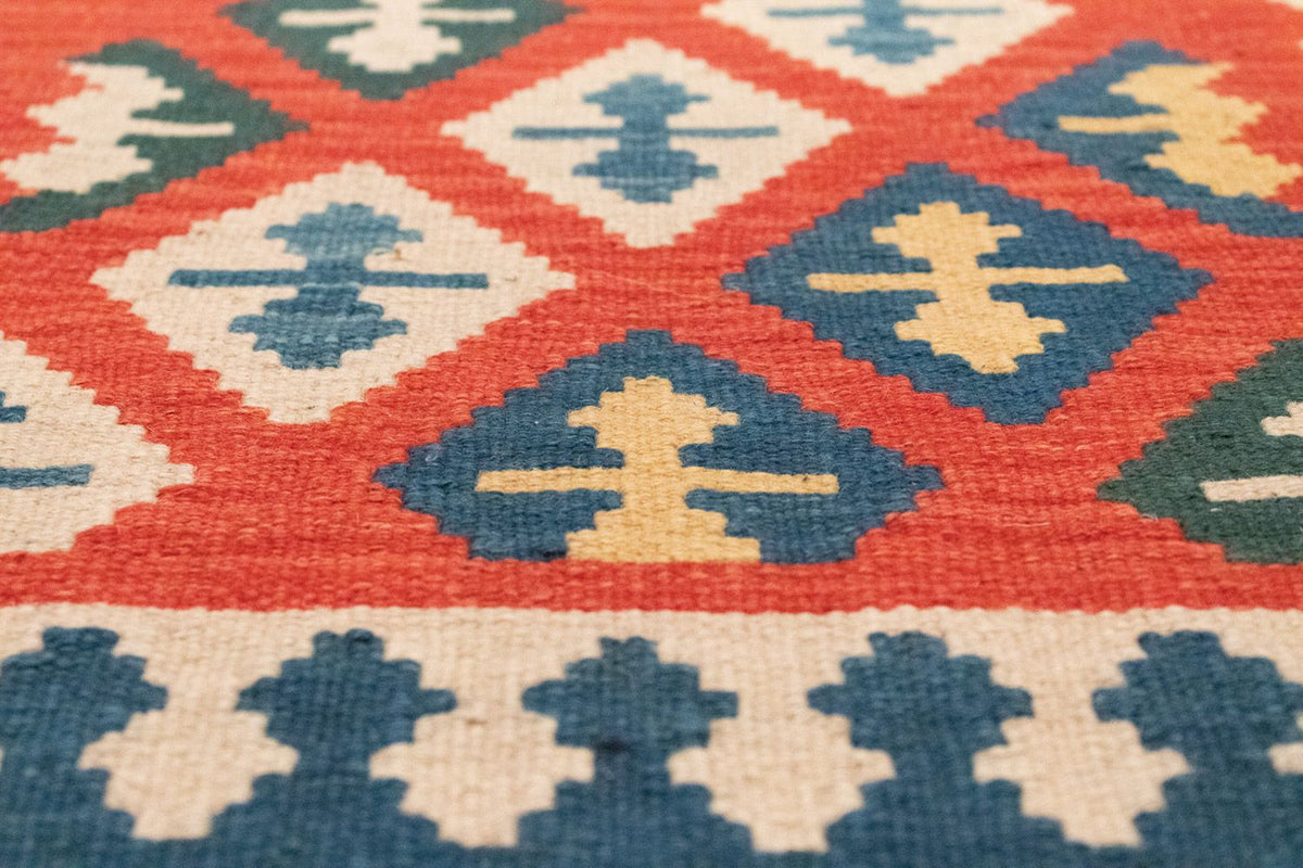 Kelim Teppich - Splash 205 x 60 cm - blau