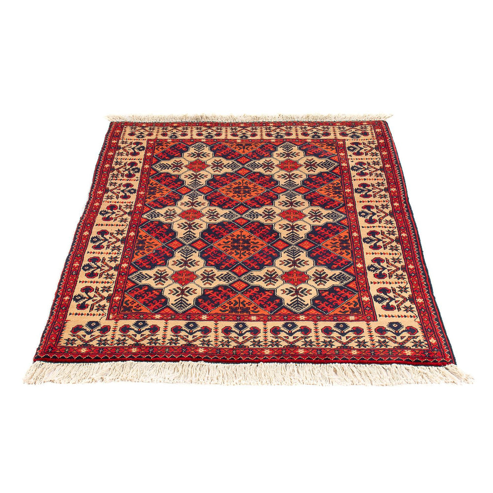 Afghan Teppich 144 x 98 cm - dunkelrot
