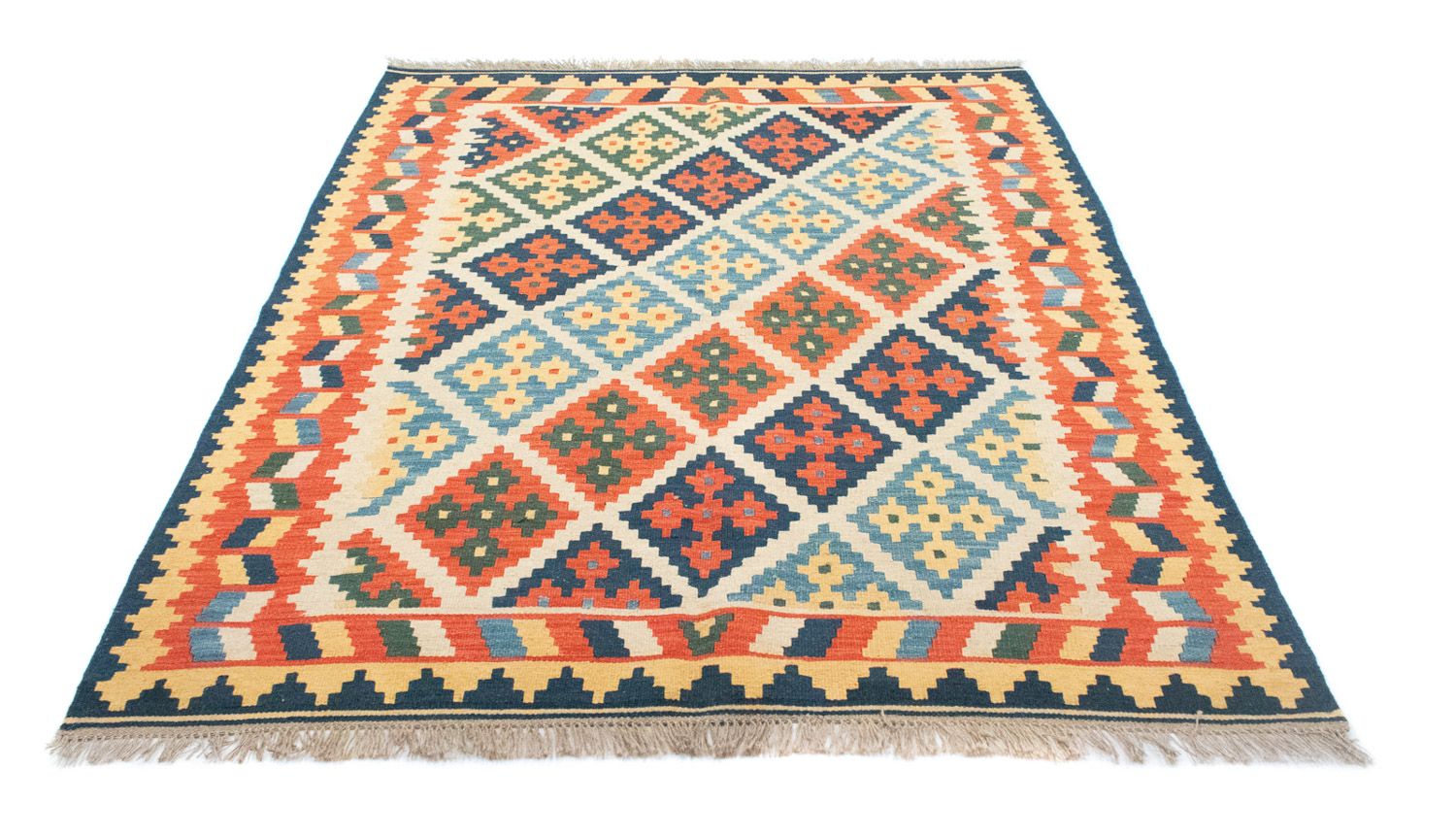 Kelim Teppich - Splash 205 x 157 cm - beige