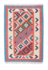 Kelim Teppich - Splash 146 x 102 cm - rot