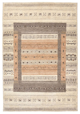 Gabbeh Teppich - Loribaft Indus - 201 x 140 cm - dunkelbeige