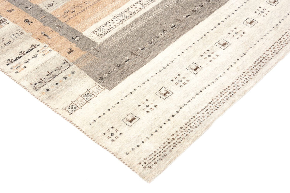 Gabbeh Teppich - Loribaft Indus - 201 x 140 cm - dunkelbeige