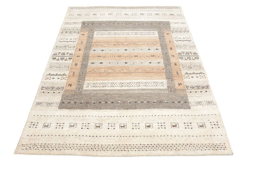 Gabbeh Teppich - Loribaft Indus - 201 x 140 cm - dunkelbeige