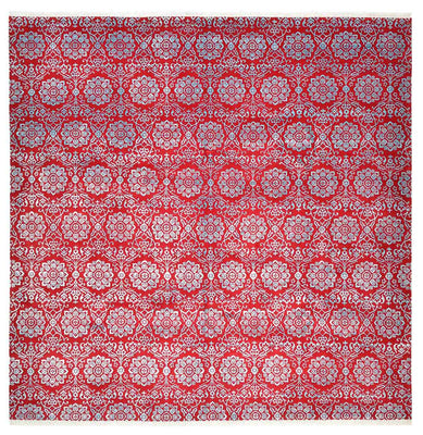 Designer Teppich quadratisch  - 321 x 319 cm - hellrot