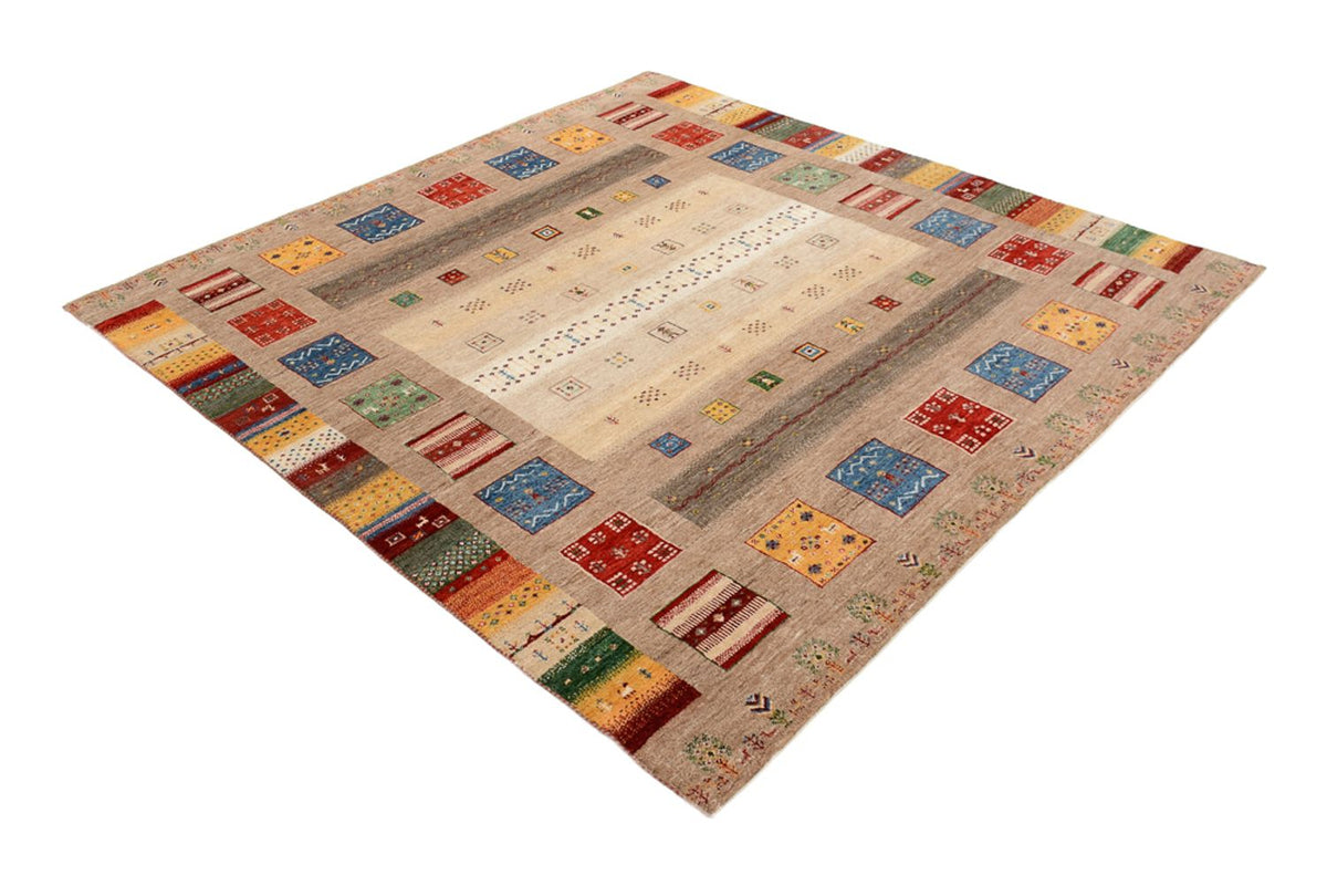 Gabbeh Teppich - Loribaft Indus quadratisch  - 203 x 201 cm - mehrfarbig