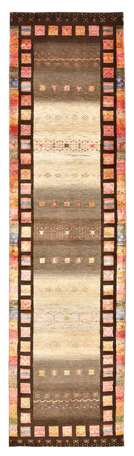 Läufer Gabbeh - Loribaft Indus - 306 x 80 cm - dunkelbeige