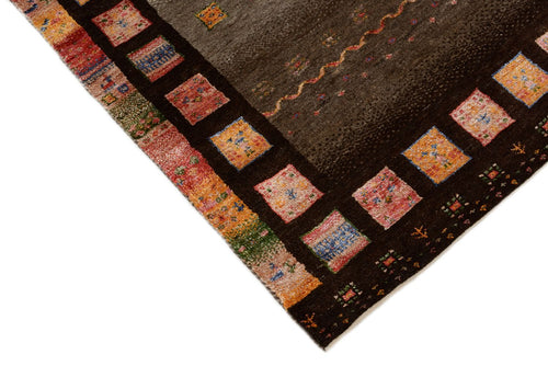 Läufer Gabbeh - Loribaft Indus - 306 x 80 cm - dunkelbeige