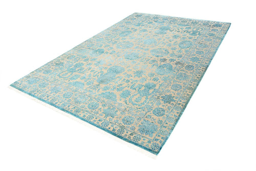 Designer Teppich - 301 x 203 cm - hellblau