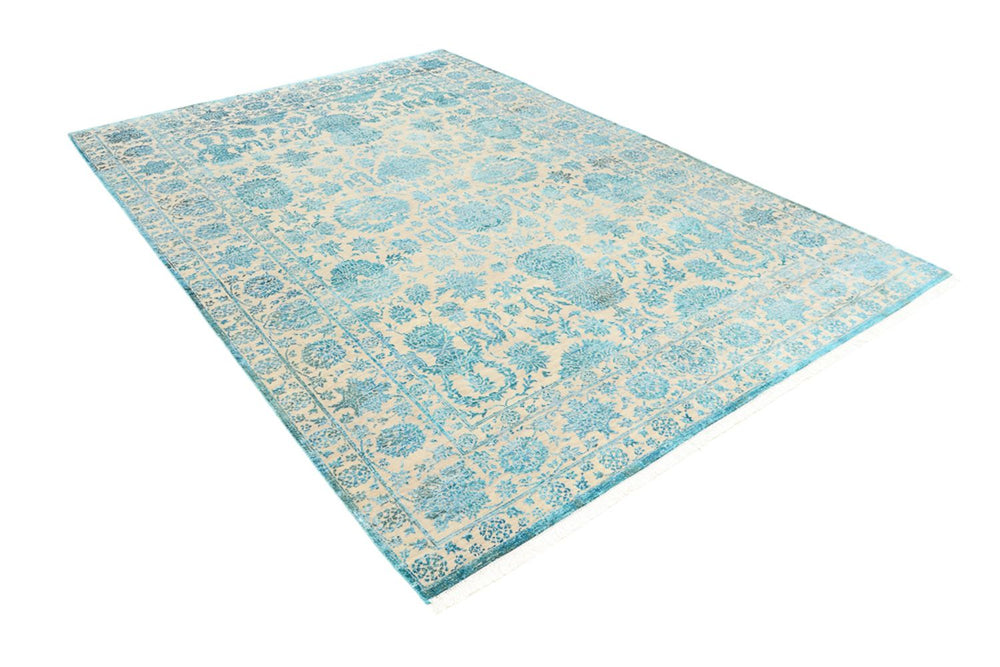 Designer Teppich - 301 x 203 cm - hellblau