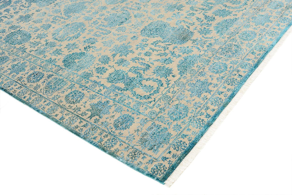 Designer Teppich - 301 x 203 cm - hellblau