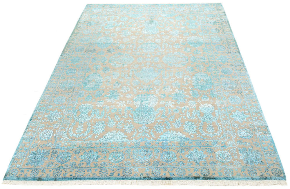 Designer Teppich - 301 x 203 cm - hellblau