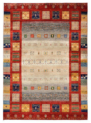 Gabbeh Teppich - Loribaft Indus - 204 x 150 cm - mehrfarbig