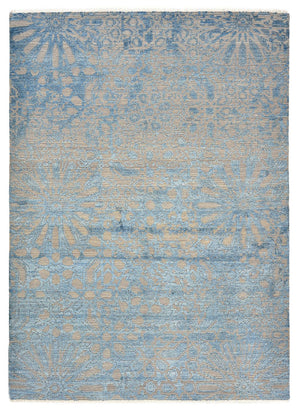 Designer Teppich - 240 x 173 cm - seeblau