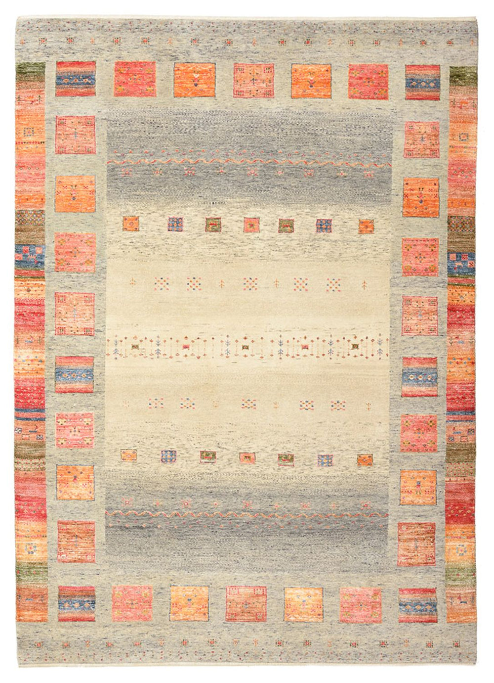 Gabbeh Teppich - Loribaft Indus - 244 x 176 cm - mehrfarbig
