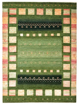 Gabbeh Teppich - Loribaft Indus - 238 x 173 cm - grün