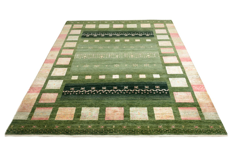 Gabbeh Teppich - Loribaft Indus - 238 x 173 cm - grün