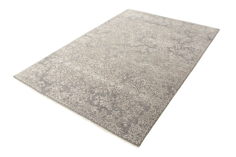 Designer Teppich - 184 x 124 cm - hellgrau