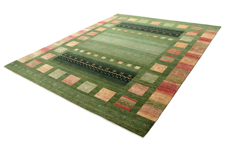Gabbeh Teppich - Loribaft Indus - 302 x 248 cm - grün