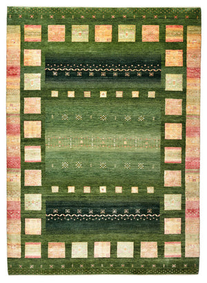 Gabbeh Teppich - Loribaft Indus - 245 x 178 cm - grün