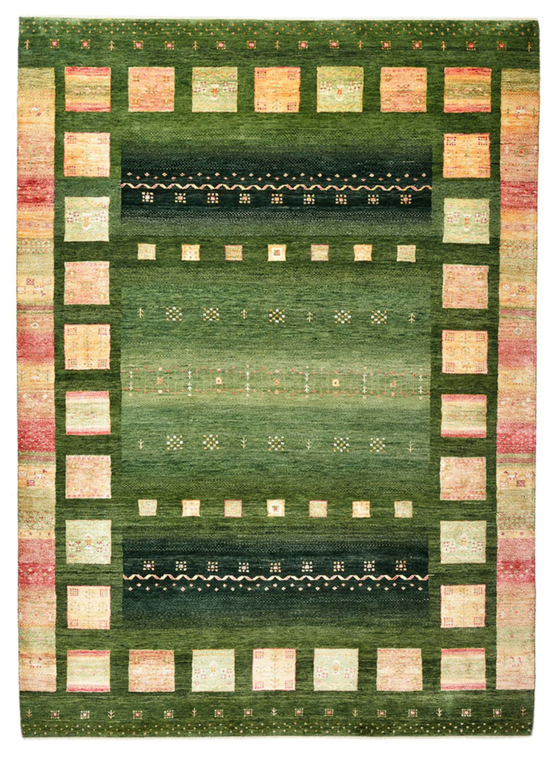 Gabbeh Teppich - Loribaft Indus - 245 x 178 cm - grün