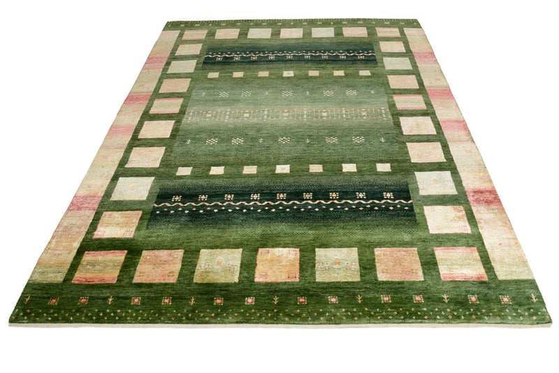 Gabbeh Teppich - Loribaft Indus - 245 x 178 cm - grün