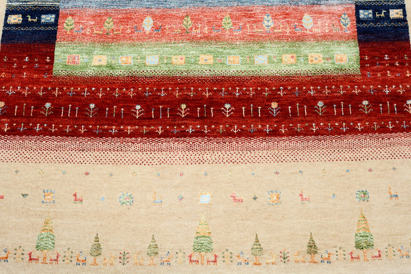 Gabbeh Teppich - Loribaft Indus - 207 x 156 cm - mehrfarbig
