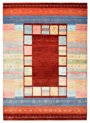 Gabbeh Teppich - Loribaft Indus - 242 x 176 cm - mehrfarbig