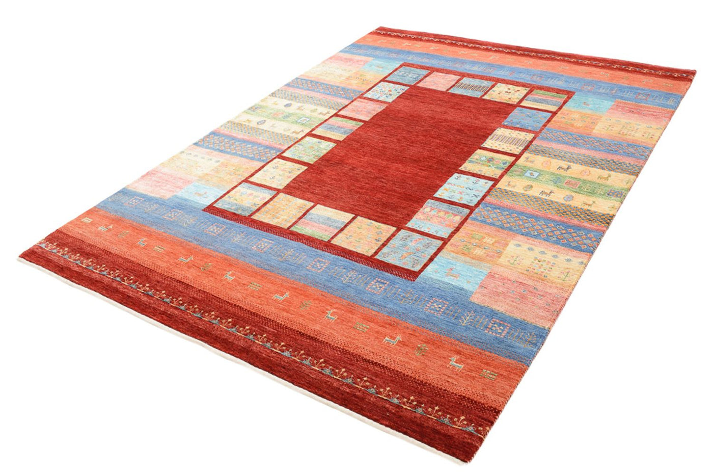 Gabbeh Teppich - Loribaft Indus - 241 x 178 cm - mehrfarbig